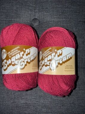 Sugar'n Cream Wine Cotton Yarn - 2 Skeins